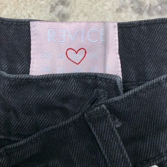 Revice Malibu Black Cutoff Denim Shorts Distressed High Rise Size 25 - Picture 4 of 5